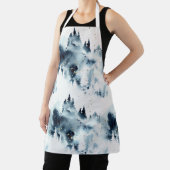 Tablier Motif d'aquarelle de la forêt bleue de minuit (Insitu)