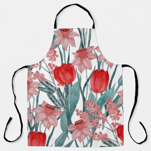 Tablier Motif d'aquarelle Spring Bloom (Recto)