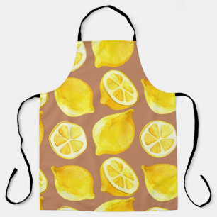 Tablier Motif d'aquarelle transparente avec citrons