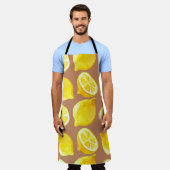 Tablier Motif d'aquarelle transparente avec citrons (Porté)