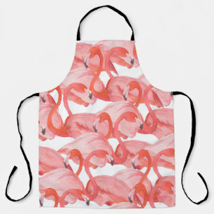 Tablier Motif d'aquarelle transparente avec flamants
