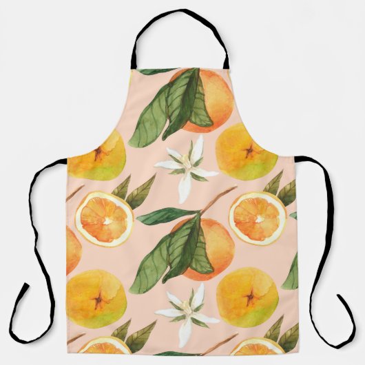 Tablier Motif d'aquarelle transparente avec mandarines (Recto)
