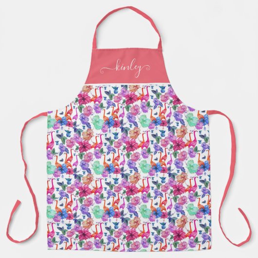 Tablier Motif d'aquarelle tropicale (Recto)