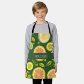 Tablier Motif d'aquarelle verte Citrus Lime (Porté)