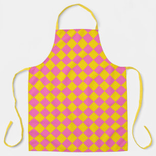 Tablier Motif d'arlequins carrosserie rose-jaune