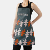 Tablier Motif d'art Abstrait bleu gris orange personnalisé (Insitu)