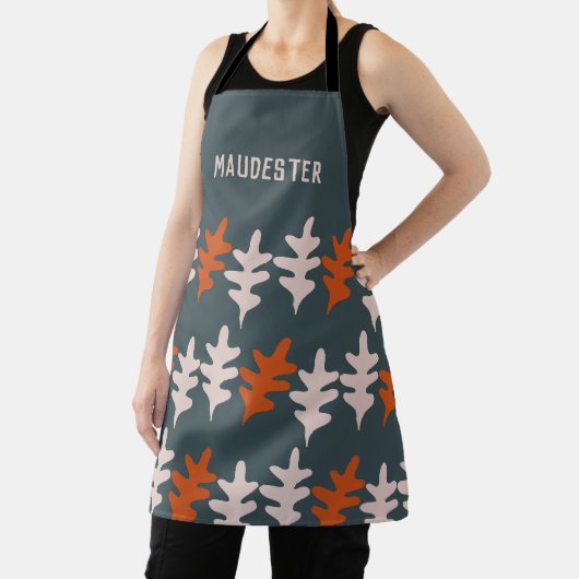 Tablier Motif d'art Abstrait bleu gris orange personnalisé (Insitu)