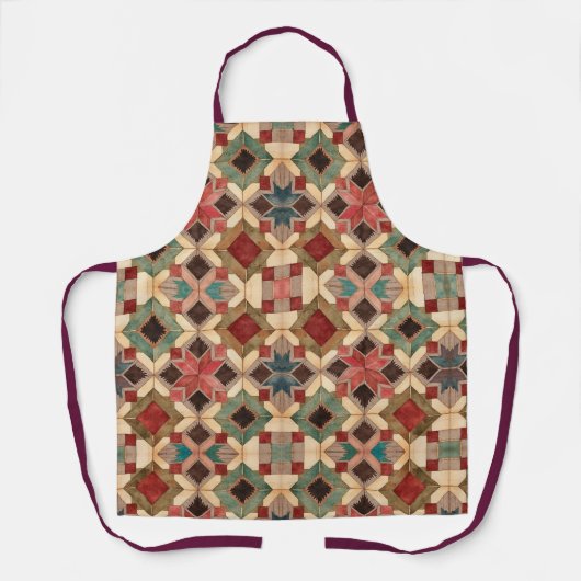 Tablier motif d'art de bloc de patchwork géométrique vinta (Recto)