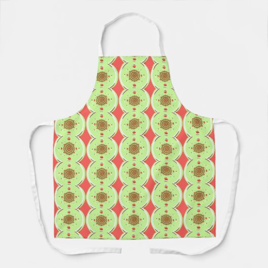 Tablier Motif d'art fractal café corail (Recto)