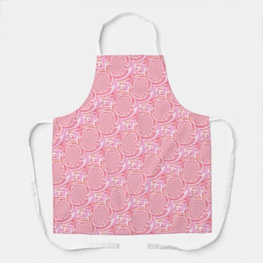 Tablier Motif d'art fractal rose et corail (Recto)