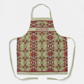 Tablier Motif d'art personnalisé Olive Green Red Orange Mo (Recto)