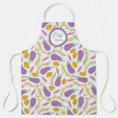 Tablier Motif d'aubergine violet amusant Personnalisé (Recto)