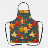 Tablier Motif d'automne Feuille d'érable aux couleurs d'au (Recto)