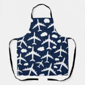 Tablier Motif d'avion volant bleu (Recto)