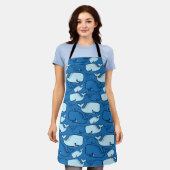 Tablier Motif de baleine bleue (Porté)
