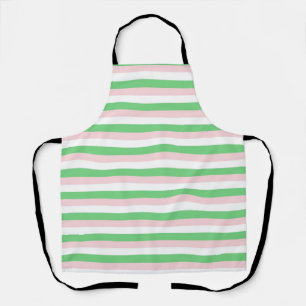 Tablier Motif de bande horizontale rose verte