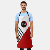 Tablier Motif de bandes de blocs de couleur rétros avec mo (Porté)