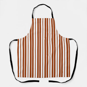 Tablier Motif de bandes verticales Brown blanches