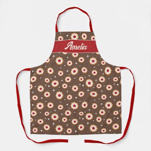 Tablier Motif de biscuits de Noël Nom de la cuisson des Fê (Recto)