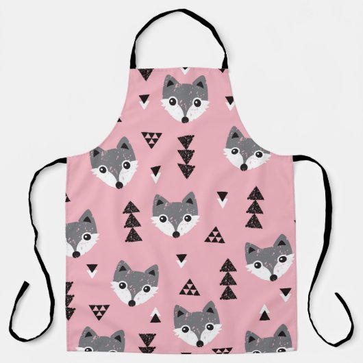 Tablier Motif de bois de renard de bébé géométrique (Recto)