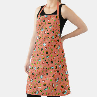 Tablier Motif de bol de riz de fruits de mer de sushi japo