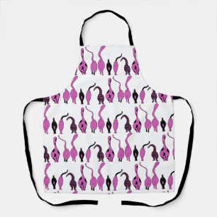 Tablier Motif de boutons de chats violets