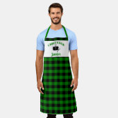 Tablier Motif de buffle vert et noir Cook (Porté)