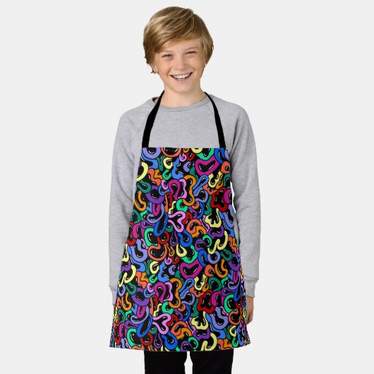 Tablier Motif de bulle coloré (Porté)