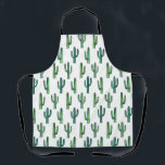 Tablier Motif de cactus aquarelle. Vert mignon botanique<br><div class="desc">tablier motif de cactus vert aquarelle.</div>