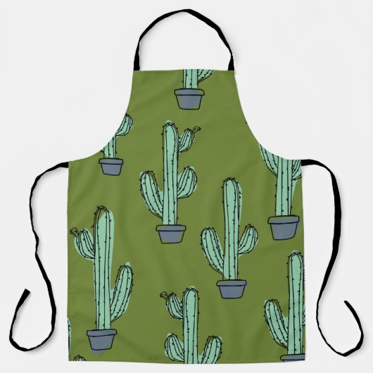 Tablier Motif de cactus dessiné à la main (Recto)