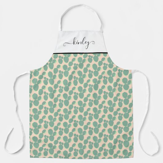 Tablier Motif de cactus verts et roses (Recto)