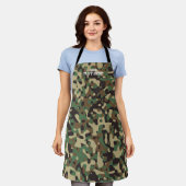 Tablier Motif de Camouflage Brown vert moderne (Porté)