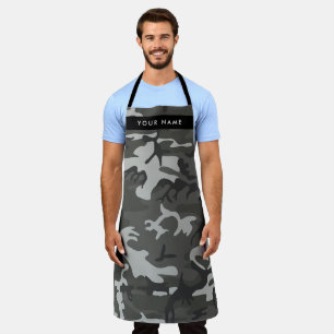 Tablier Motif de camouflage gris, Votre nom, Personnaliser