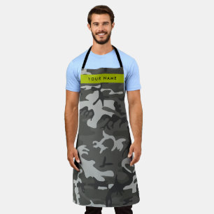 Tablier Motif de camouflage gris, Votre nom, Personnaliser