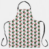 Tablier Motif de canne de Noël avec des rubans verts (Recto)