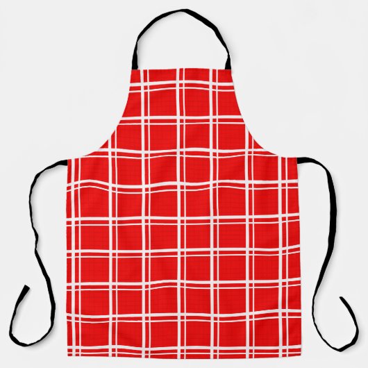 Tablier Motif de carreaux à damier à carreaux rouges (Recto)