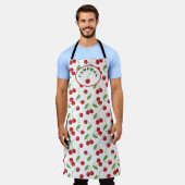 Tablier Motif de cerisier moderne rétro personnalisé tabli (Porté)