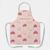 Tablier Motif de champignon rose vif (Recto)