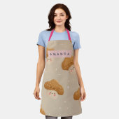 Tablier Motif de champignon souriant mignon personnalisé (Porté)
