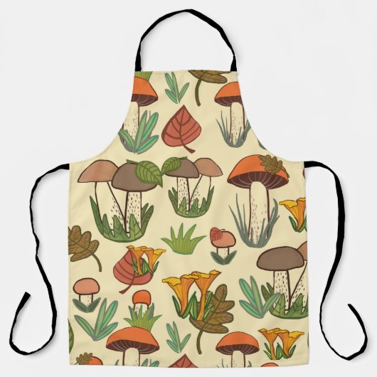 Tablier Motif de champignons. (Recto)