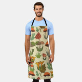 Tablier Motif de champignons. (Porté)