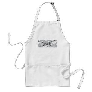 Tablier Motif de chat et souris gris
