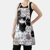 Tablier Motif de chat fantaisiste mignon (Insitu)