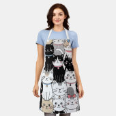 Tablier Motif de chat fantaisiste mignon (Porté)