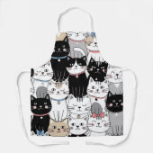 Tablier Motif de chat fantaisiste mignon (Recto)