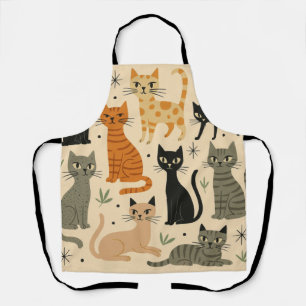 Tablier Motif de chat rétro vintage des années 1950