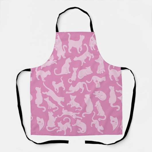 Tablier Motif de chat rose (Recto)