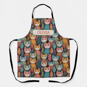 Tablier Motif de chatons fantaisistes colorés mignons