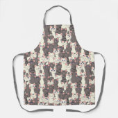 Tablier Motif de chats blancs et gris (Recto)