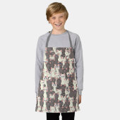 Tablier Motif de chats blancs et gris (Porté)